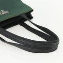 PRADA Tote Bag Nylon Green Silver Auth 155085-7