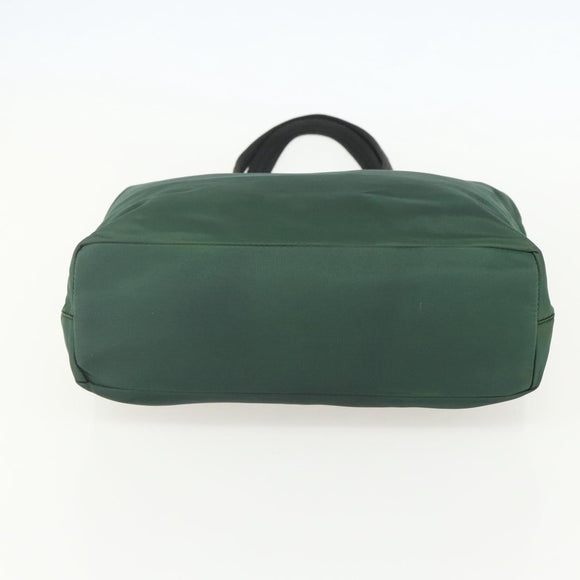 PRADA Tote Bag Nylon Green Silver Auth 155085