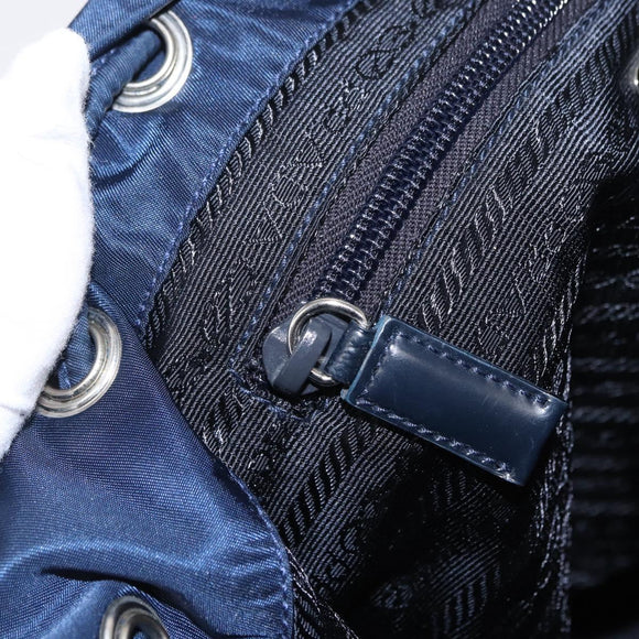 PRADA Backpack Nylon Blue Silver Auth 155086V