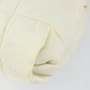 PRADA Shoulder Bag Nylon Enamel Beige Yellow gold Auth 155087-9