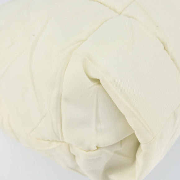 PRADA Shoulder Bag Nylon Enamel Beige Yellow gold Auth 155087