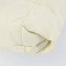 PRADA Shoulder Bag Nylon Enamel Beige Yellow gold Auth 155087-16