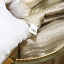 PRADA Shoulder Bag Nylon Enamel Beige Yellow gold Auth 155087-11