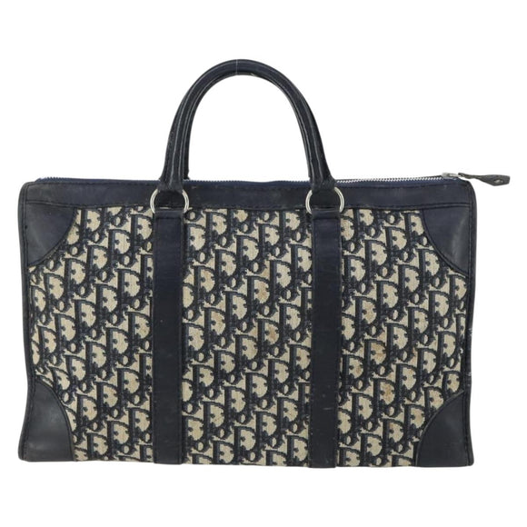 Christian Dior Trotter Canvas Hand Bag Navy Auth 155088