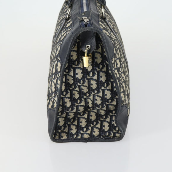 Christian Dior Trotter Canvas Hand Bag Navy Auth 155088