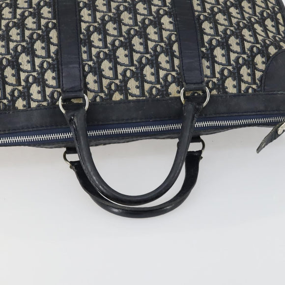 Christian Dior Trotter Canvas Hand Bag Navy Auth 155088