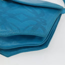 LOEWE Shoulder Bag Leather Turquoise Blue Gold Auth 155089-9