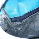 LOEWE Shoulder Bag Leather Turquoise Blue Gold Auth 155089-17