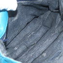 LOEWE Shoulder Bag Leather Turquoise Blue Gold Auth 155089-11