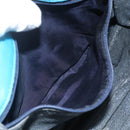 LOEWE Shoulder Bag Leather Turquoise Blue Gold Auth 155089-12