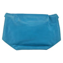 LOEWE Shoulder Bag Leather Turquoise Blue Gold Auth 155089-2