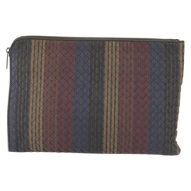 BOTTEGA VENETA INTRECCIATO Clutch Bag Leather Gray Auth 155090 - 0