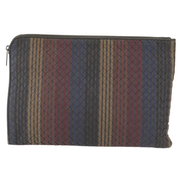 BOTTEGA VENETA INTRECCIATO Clutch Bag Leather Gray Auth 155090 - 0