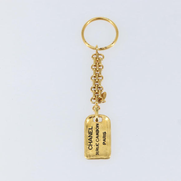 CHANEL Key Holder metal Gold CC Auth 155091V
