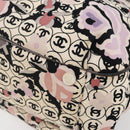 CHANEL Tote Bag Canvas Leather Beige Silver CC Auth 155092-9