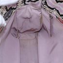 CHANEL Tote Bag Canvas Leather Beige Silver CC Auth 155092-20