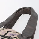 CHANEL Tote Bag Canvas Leather Beige Silver CC Auth 155092-8