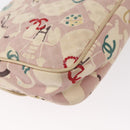 CHANEL Chain Shoulder Bag Cotton Pink Gold CC Auth 155094SAV-14