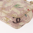 CHANEL Chain Shoulder Bag Cotton Pink Gold CC Auth 155094SAV-15