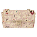 CHANEL Chain Shoulder Bag Cotton Pink Gold CC Auth 155094SAV-2