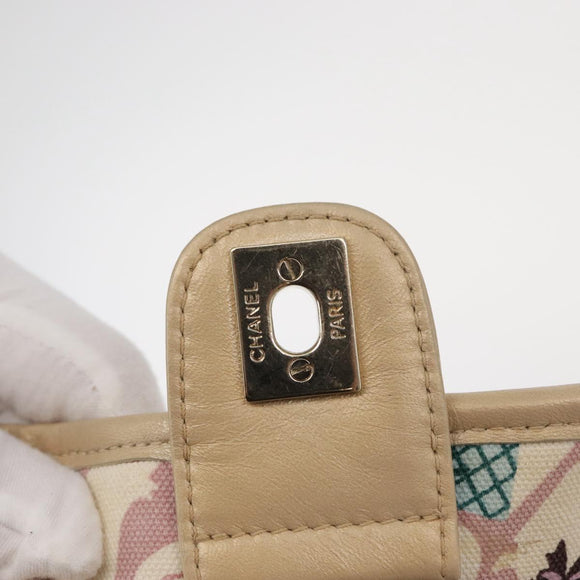 CHANEL Chain Shoulder Bag Cotton Pink Gold CC Auth 155094SAV