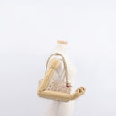 CHANEL Chain Shoulder Bag Cotton Pink Gold CC Auth 155094SAV-28
