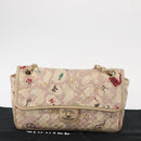 CHANEL Chain Shoulder Bag Cotton Pink Gold CC Auth 155094SAV-29
