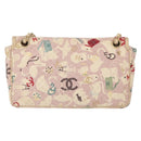 CHANEL Chain Shoulder Bag Cotton Pink Gold CC Auth 155094SAV-3