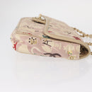 CHANEL Chain Shoulder Bag Cotton Pink Gold CC Auth 155094SAV-5