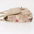 CHANEL Chain Shoulder Bag Cotton Pink Gold CC Auth 155094SAV-6