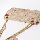 CHANEL Chain Shoulder Bag Cotton Pink Gold CC Auth 155094SAV-7