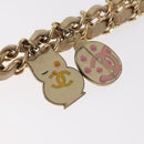 CHANEL Chain Shoulder Bag Cotton Pink Gold CC Auth 155094SAV-9