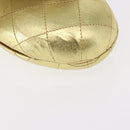 CHANEL Matelasse Clutch Bag Leather Gold CC Auth 155096-11