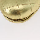 CHANEL Matelasse Clutch Bag Leather Gold CC Auth 155096-12