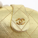 CHANEL Matelasse Clutch Bag Leather Gold CC Auth 155096-14