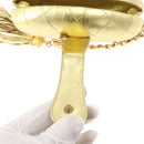 CHANEL Matelasse Clutch Bag Leather Gold CC Auth 155096-15