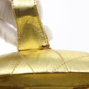 CHANEL Matelasse Clutch Bag Leather Gold CC Auth 155096-16
