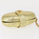 CHANEL Matelasse Clutch Bag Leather Gold CC Auth 155096-6