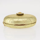 CHANEL Matelasse Clutch Bag Leather Gold CC Auth 155096-8