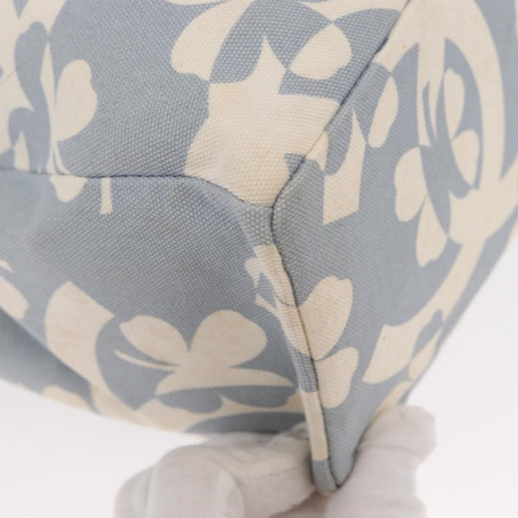 CHANEL Chain Shoulder Bag Canvas Gold Light Blue CC Auth 155097