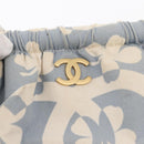 CHANEL Chain Shoulder Bag Canvas Gold Light Blue CC Auth 155097-14