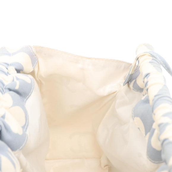 CHANEL Chain Shoulder Bag Canvas Gold Light Blue CC Auth 155097