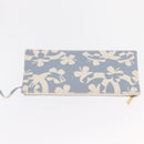 CHANEL Chain Shoulder Bag Canvas Gold Light Blue CC Auth 155097-21