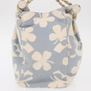 CHANEL Chain Shoulder Bag Canvas Gold Light Blue CC Auth 155097-4