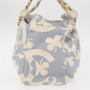 CHANEL Chain Shoulder Bag Canvas Gold Light Blue CC Auth 155097-5