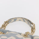 CHANEL Chain Shoulder Bag Canvas Gold Light Blue CC Auth 155097-8