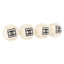 CHANEL Sports Line Set of 4 Tennis Balls White CC Auth 155098V-1