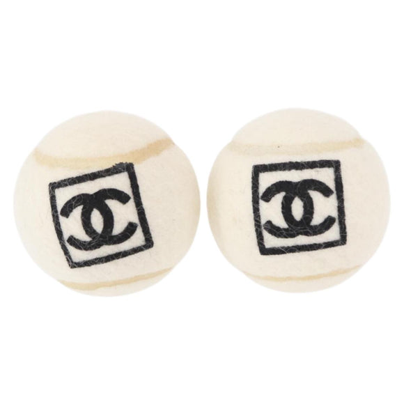 CHANEL Sports Line Set of 4 Tennis Balls White CC Auth 155098V