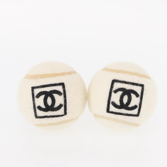 CHANEL Sports Line Set of 4 Tennis Balls White CC Auth 155098V