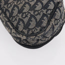 Christian Dior Trotter Canvas Saddle Pouch Accessory Pouch Navy Gold Auth 155099-11